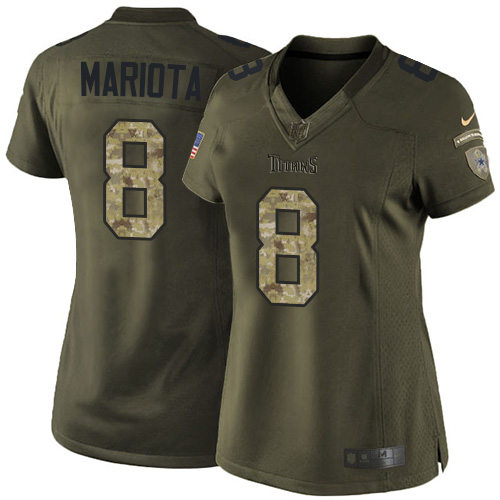 Women's Nike Tennessee Titans #8 Marcus Mariota Limited Green Salute to Service NFL Jersey