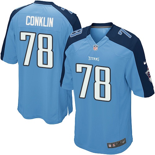 Men's Nike Tennessee Titans #78 Jack Conklin Game Light Blue Team Color NFL Jersey
