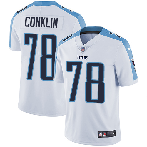 Men's Nike Tennessee Titans #78 Jack Conklin White Vapor Untouchable Limited Player NFL Jersey