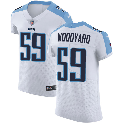 Men's Nike Tennessee Titans #59 Wesley Woodyard White Vapor Untouchable Elite Player NFL Jersey