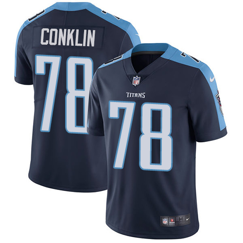 Men's Nike Tennessee Titans #78 Jack Conklin Navy Blue Alternate Vapor Untouchable Limited Player NFL Jersey