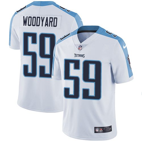 Men's Nike Tennessee Titans #59 Wesley Woodyard White Vapor Untouchable Limited Player NFL Jersey