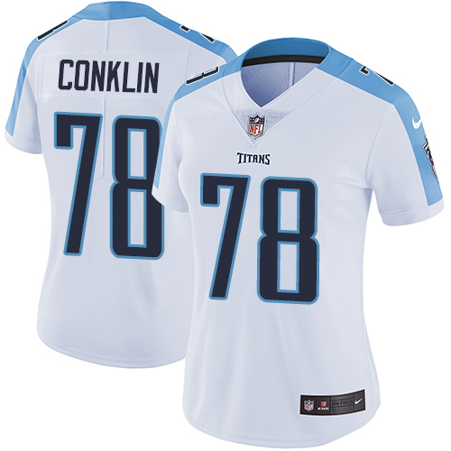 Women's Nike Tennessee Titans #78 Jack Conklin White Vapor Untouchable Elite Player NFL Jersey