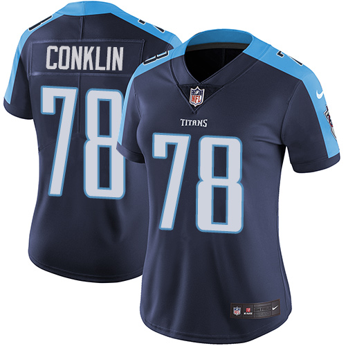 Women's Nike Tennessee Titans #78 Jack Conklin Navy Blue Alternate Vapor Untouchable Elite Player NFL Jersey