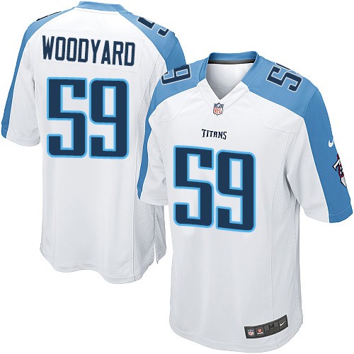 Men's Nike Tennessee Titans #59 Wesley Woodyard Game White NFL Jersey