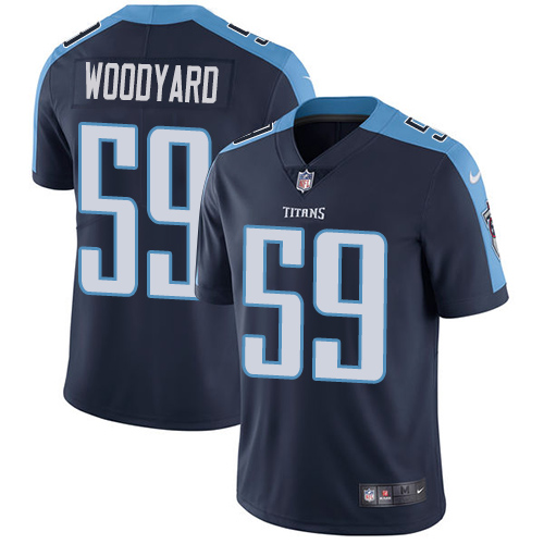 Men's Nike Tennessee Titans #59 Wesley Woodyard Navy Blue Alternate Vapor Untouchable Limited Player NFL Jersey