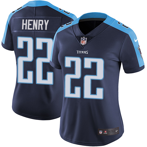 Women's Nike Tennessee Titans #22 Derrick Henry Navy Blue Alternate Vapor Untouchable Elite Player NFL Jersey