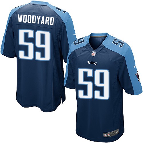 Men's Nike Tennessee Titans #59 Wesley Woodyard Game Navy Blue Alternate NFL Jersey