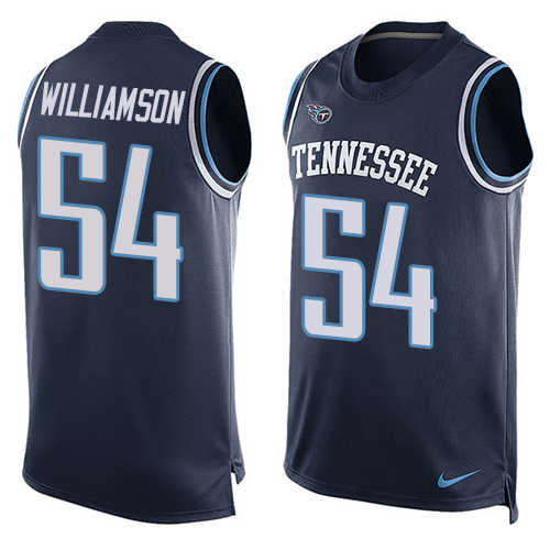 Men's Nike Tennessee Titans #54 Avery Williamson Limited Navy Blue Player Name & Number Tank Top NFL Jersey