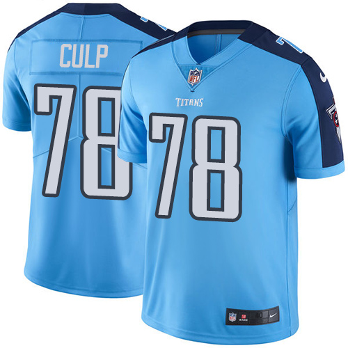 Men's Nike Tennessee Titans #78 Curley Culp Elite Light Blue Rush Vapor Untouchable NFL Jersey