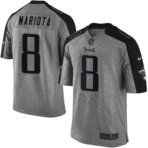Men's Nike Tennessee Titans #8 Marcus Mariota Limited Gray Gridiron NFL Jersey