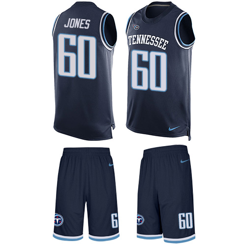 Men's Nike Tennessee Titans #60 Ben Jones Limited Navy Blue Tank Top Suit NFL Jersey