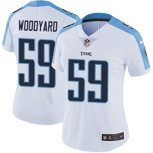 Women's Nike Tennessee Titans #59 Wesley Woodyard White Vapor Untouchable Limited Player NFL Jersey