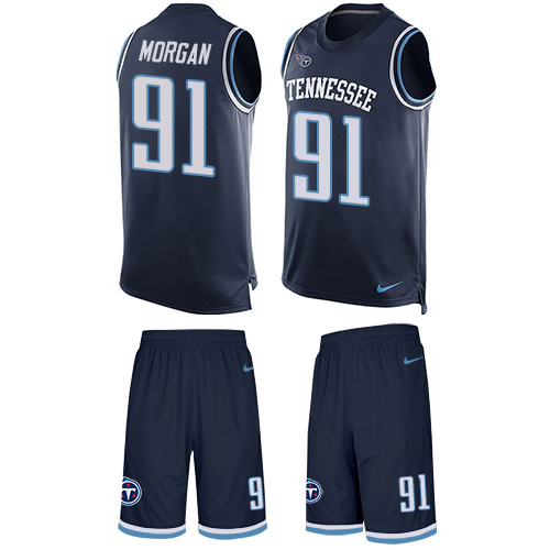 Men's Nike Tennessee Titans #91 Derrick Morgan Limited Navy Blue Tank Top Suit NFL Jersey