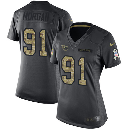 Women's Nike Tennessee Titans #91 Derrick Morgan Limited Black 2016 Salute to Service NFL Jersey