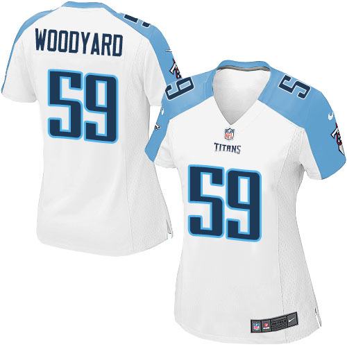 Women's Nike Tennessee Titans #59 Wesley Woodyard Game White NFL Jersey