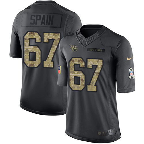 Men's Nike Tennessee Titans #67 Quinton Spain Limited Black 2016 Salute to Service NFL Jersey