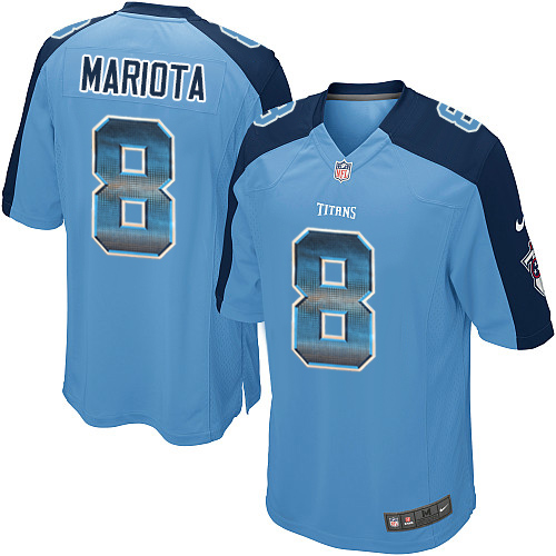 Men's Nike Tennessee Titans #8 Marcus Mariota Limited Light Blue Strobe NFL Jersey