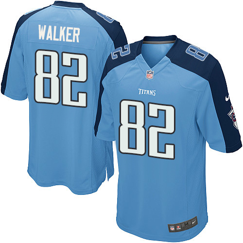 Men's Nike Tennessee Titans #82 Delanie Walker Game Light Blue Team Color NFL Jersey