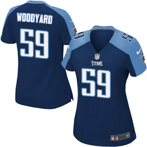 Women's Nike Tennessee Titans #59 Wesley Woodyard Game Navy Blue Alternate NFL Jersey