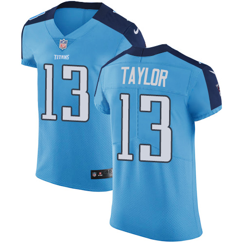 Men's Nike Tennessee Titans #13 Taywan Taylor Light Blue Team Color Vapor Untouchable Elite Player NFL Jersey