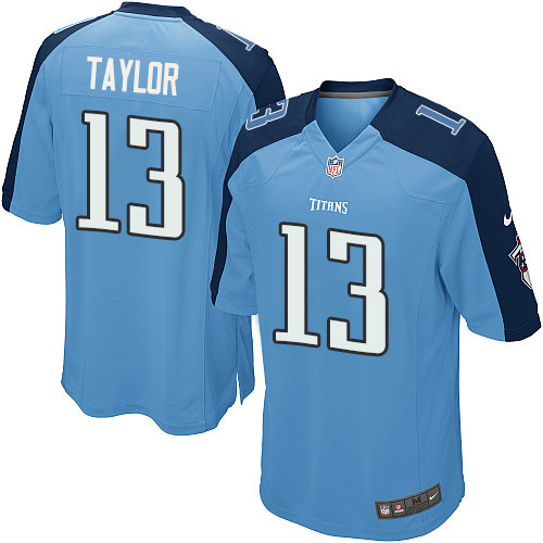 Men's Nike Tennessee Titans #13 Taywan Taylor Game Light Blue Team Color NFL Jersey
