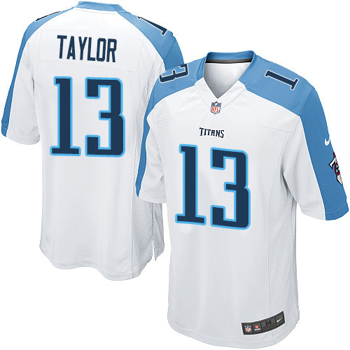 Men's Nike Tennessee Titans #13 Taywan Taylor Game White NFL Jersey