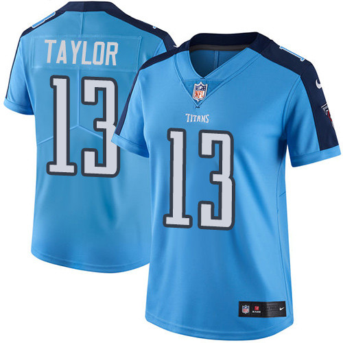 Women's Nike Tennessee Titans #13 Taywan Taylor Light Blue Team Color Vapor Untouchable Elite Player NFL Jersey