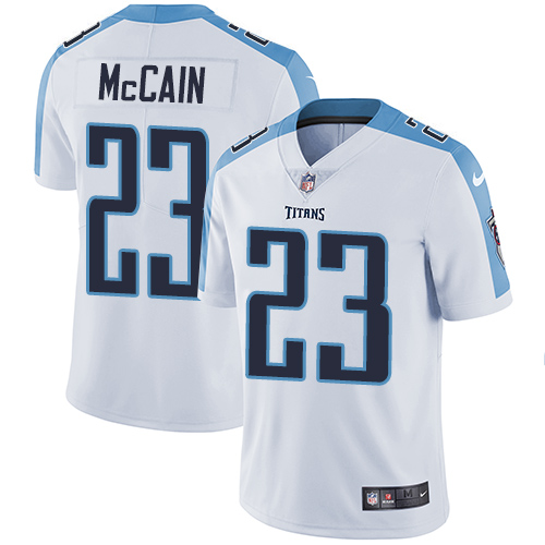 Men's Nike Tennessee Titans #23 Brice McCain White Vapor Untouchable Limited Player NFL Jersey