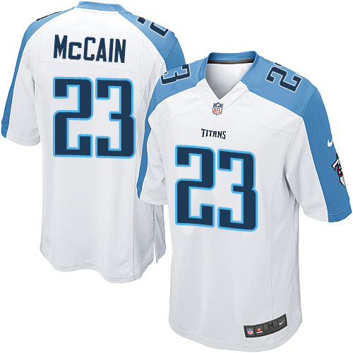 Men's Nike Tennessee Titans #23 Brice McCain Game White NFL Jersey
