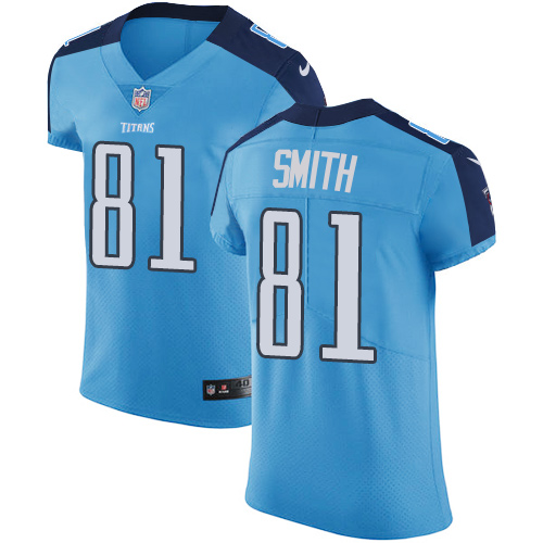 Men's Nike Tennessee Titans #81 Jonnu Smith Light Blue Team Color Vapor Untouchable Elite Player NFL Jersey