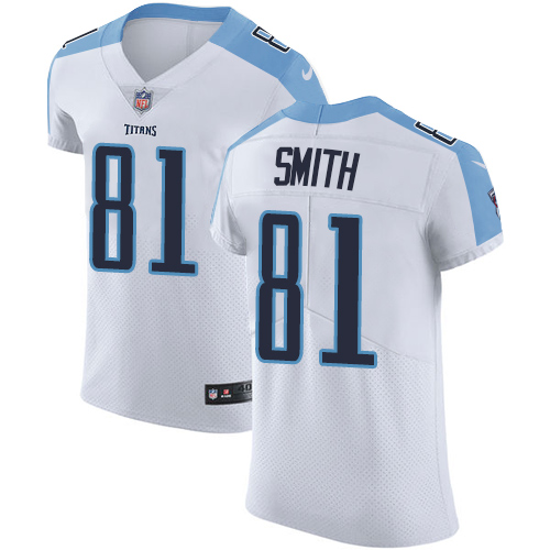 Men's Nike Tennessee Titans #81 Jonnu Smith White Vapor Untouchable Elite Player NFL Jersey