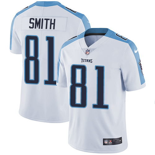 Youth Nike Tennessee Titans #81 Jonnu Smith White Vapor Untouchable Limited Player NFL Jersey