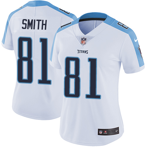 Women's Nike Tennessee Titans #81 Jonnu Smith White Vapor Untouchable Elite Player NFL Jersey