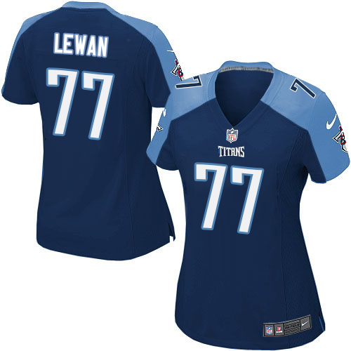 Women's Nike Tennessee Titans #77 Taylor Lewan Game Navy Blue Alternate NFL Jersey