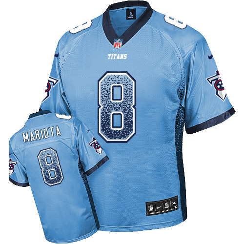 Men's Nike Tennessee Titans #8 Marcus Mariota Elite Light Blue Drift Fashion NFL Jersey