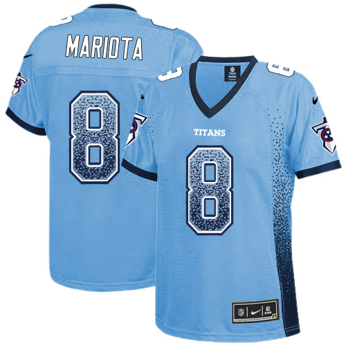 Women's Nike Tennessee Titans #8 Marcus Mariota Elite Light Blue Drift Fashion NFL Jersey