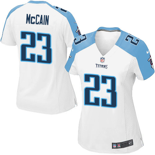 Women's Nike Tennessee Titans #23 Brice McCain Game White NFL Jersey