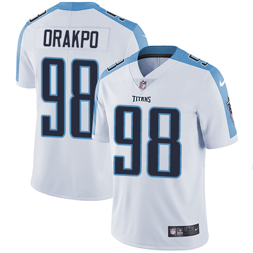 Men's Nike Tennessee Titans #98 Brian Orakpo White Vapor Untouchable Limited Player NFL Jersey
