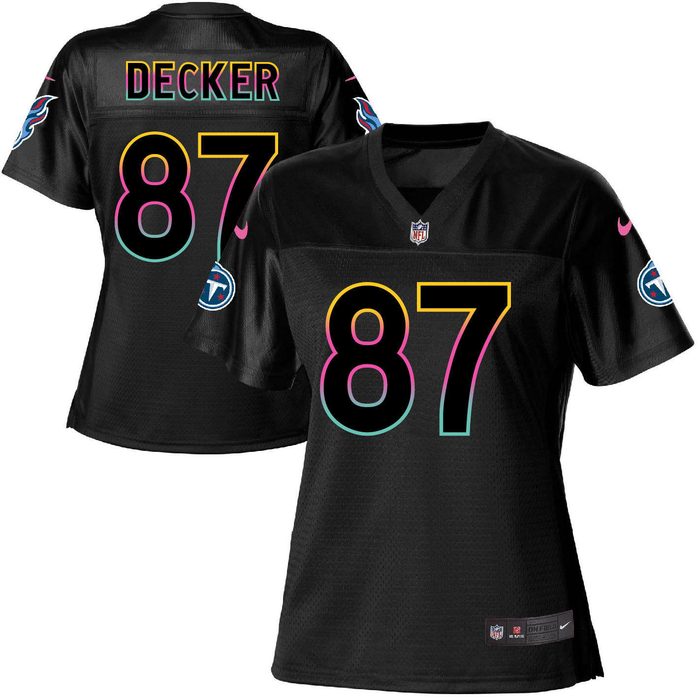 Women's Nike Tennessee Titans #87 Eric Decker Game Black Fashion NFL Jersey