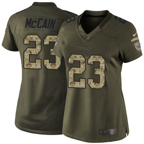 Women's Nike Tennessee Titans #23 Brice McCain Elite Green Salute to Service NFL Jersey