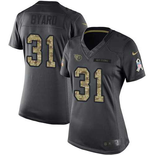 Women's Nike Tennessee Titans #31 Kevin Byard Limited Black 2016 Salute to Service NFL Jersey