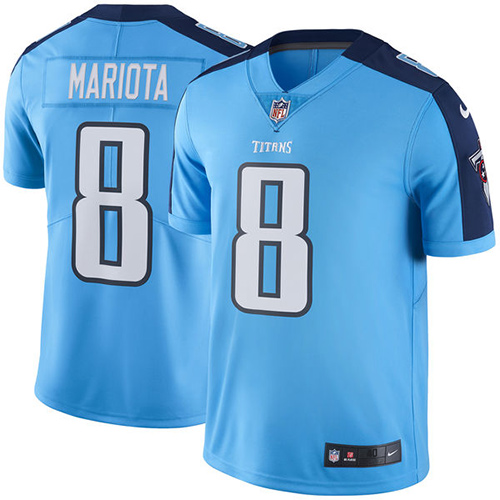Men's Nike Tennessee Titans #8 Marcus Mariota Elite Light Blue Rush Vapor Untouchable NFL Jersey