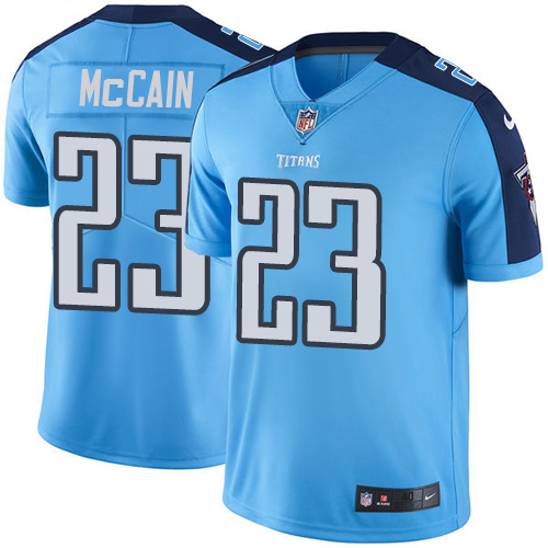 Men's Nike Tennessee Titans #23 Brice McCain Elite Light Blue Rush Vapor Untouchable NFL Jersey