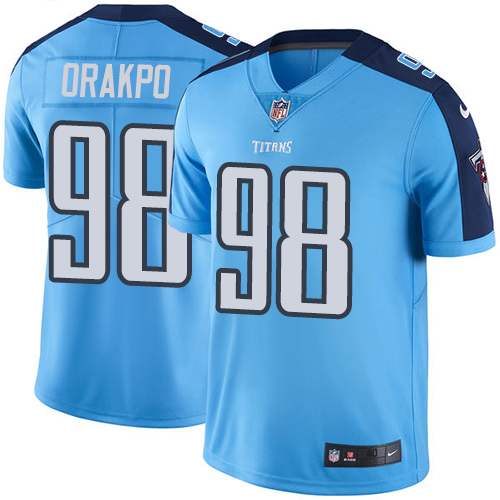 Men's Nike Tennessee Titans #98 Brian Orakpo Elite Light Blue Rush Vapor Untouchable NFL Jersey