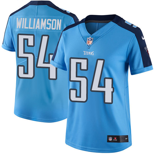 Women's Nike Tennessee Titans #54 Avery Williamson Limited Light Blue Rush Vapor Untouchable NFL Jersey
