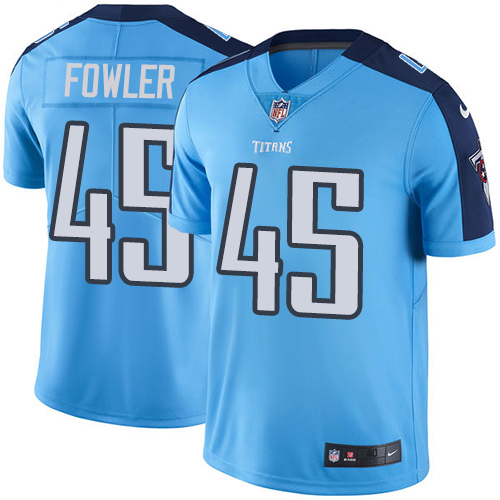 Men's Nike Tennessee Titans #45 Jalston Fowler Elite Light Blue Rush Vapor Untouchable NFL Jersey