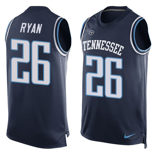 Men's Nike Tennessee Titans #26 Logan Ryan Limited Navy Blue Player Name & Number Tank Top NFL Jersey