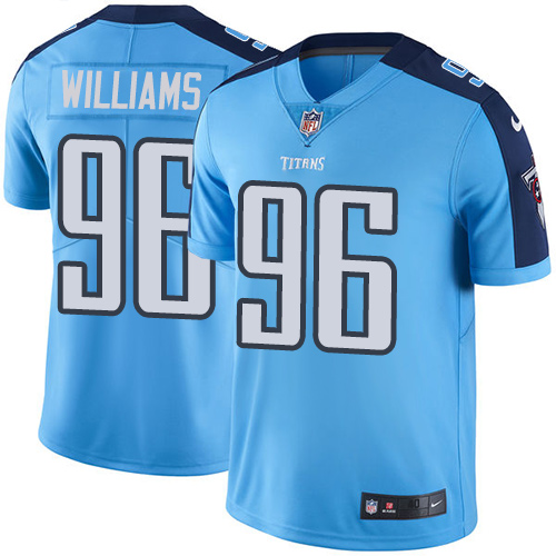Men's Nike Tennessee Titans #96 Sylvester Williams Elite Light Blue Rush Vapor Untouchable NFL Jersey