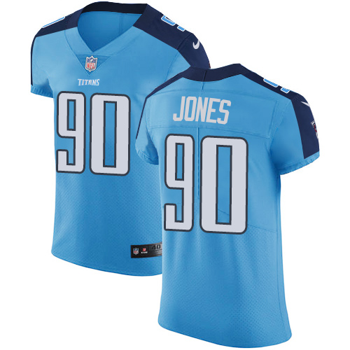 Men's Nike Tennessee Titans #90 DaQuan Jones Light Blue Team Color Vapor Untouchable Elite Player NFL Jersey
